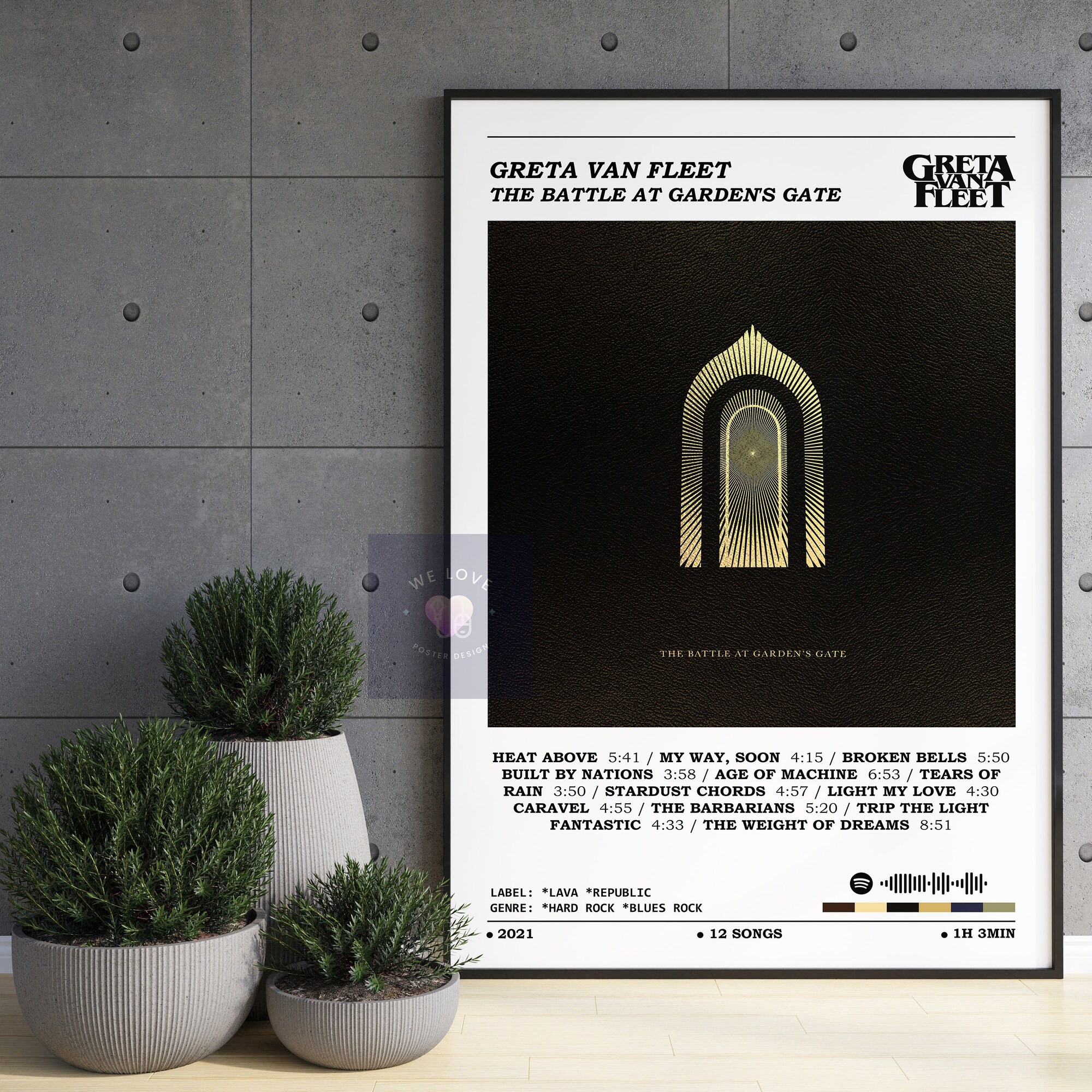 Discover Greta Van Fleet - The Battle At Garden's Gate Album Poster, Greta Van Fleet Poster, Album Cover Poster