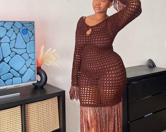 Fringe Mesh dress pattern