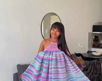 Crochet Halter bell dress tutorial