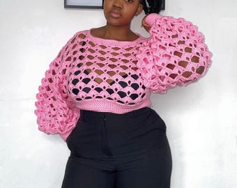 Open shell puff sleeve top pattern