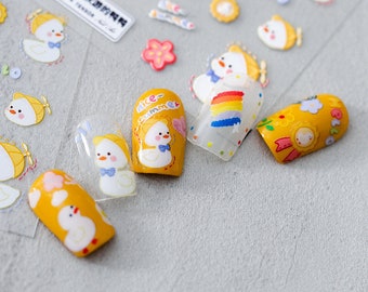 5D Duck Nail Stickers, Summer Nails Decal, Spring Nail Art Stickers (75)