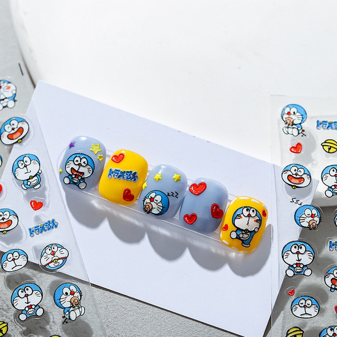 5D Japanese Amine Nail Decal Doraemon Nail Decals DIY Nails Etsy