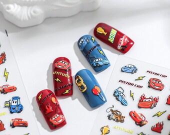 5D Car Nail Decal, Cartoon Nail Decals, Embossed Nail Stickers, DIY Nails (184)