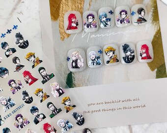 5D Anime  Character Nail Decal, Cartoon Theme Nail Decals, Embossed Nail Stickers, DIY Nails (406)