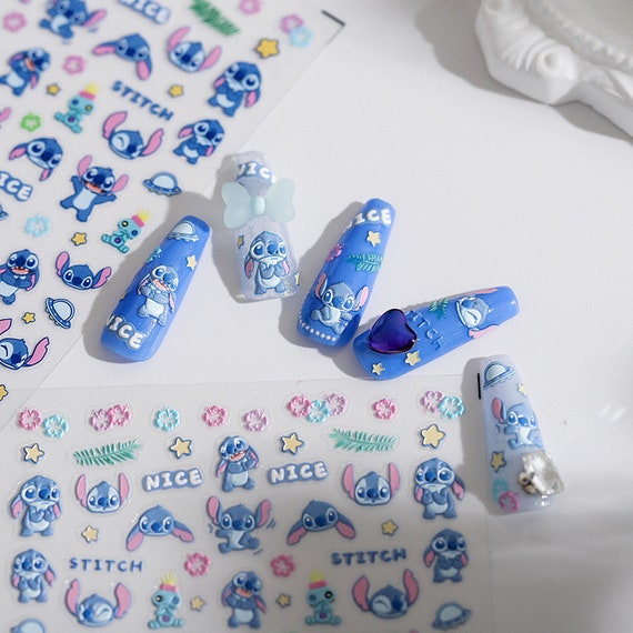 Disney Christmas Mickey Nail Stickers Anime Character Nail Decals Nail Art  Decoration Cartoon Stitch Stickers Nail Art Supplies