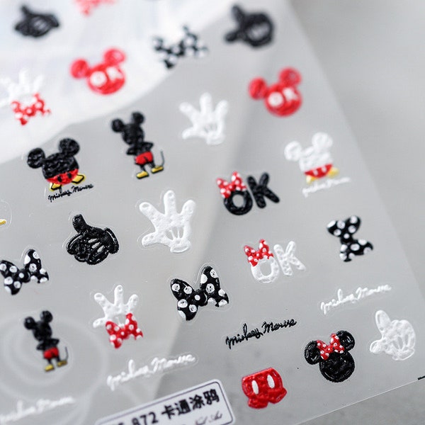 5D Character Nails Decals, Theme nail stickers, Embossed Nail Stickers (23)