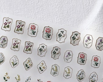 5D Frames Nails Art Stickers, Flowers and Frames Nail Decal, Embossed (200)