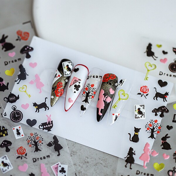 5D Nail Stickers, The Cheshire Cat Rabbit Nail Decals (87)