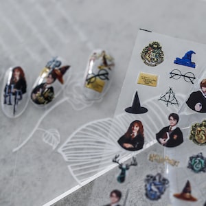 Nail Decal, Wizard, Magic Nail Art Stickers Character Embossed Nail Stickers (25)