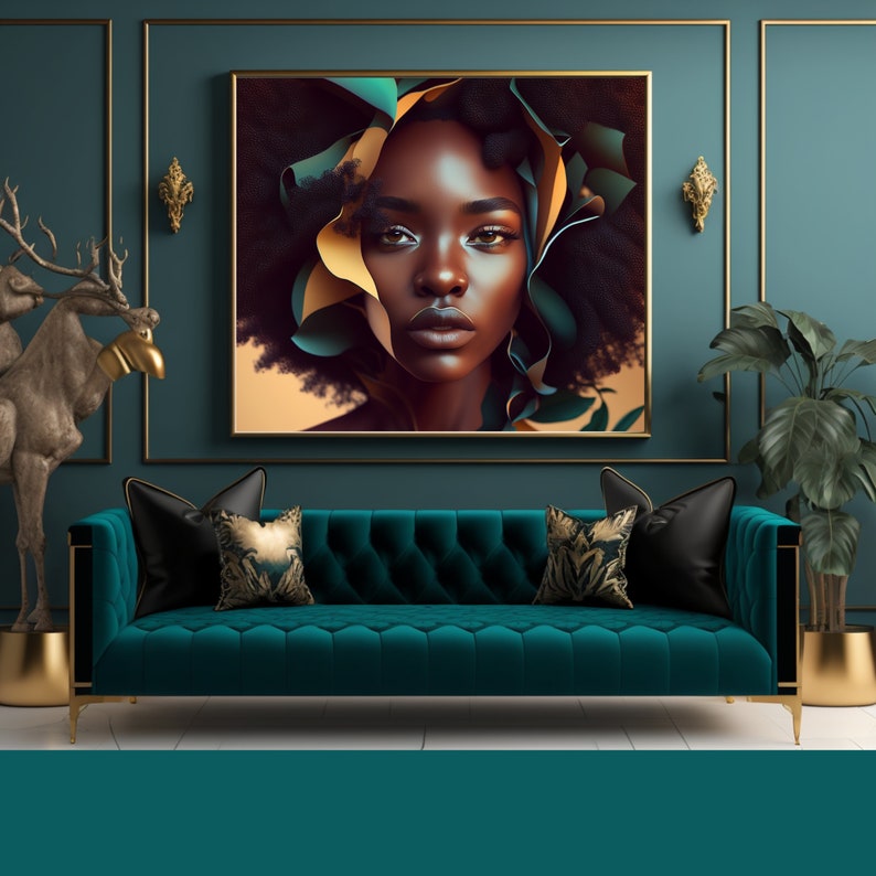 Melanin Queen Black Digital Art Digital Print Melanin Etsy