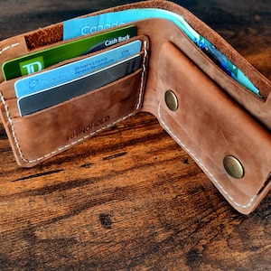 Cartera de cuero genuino hecha a mano Crazy Horse