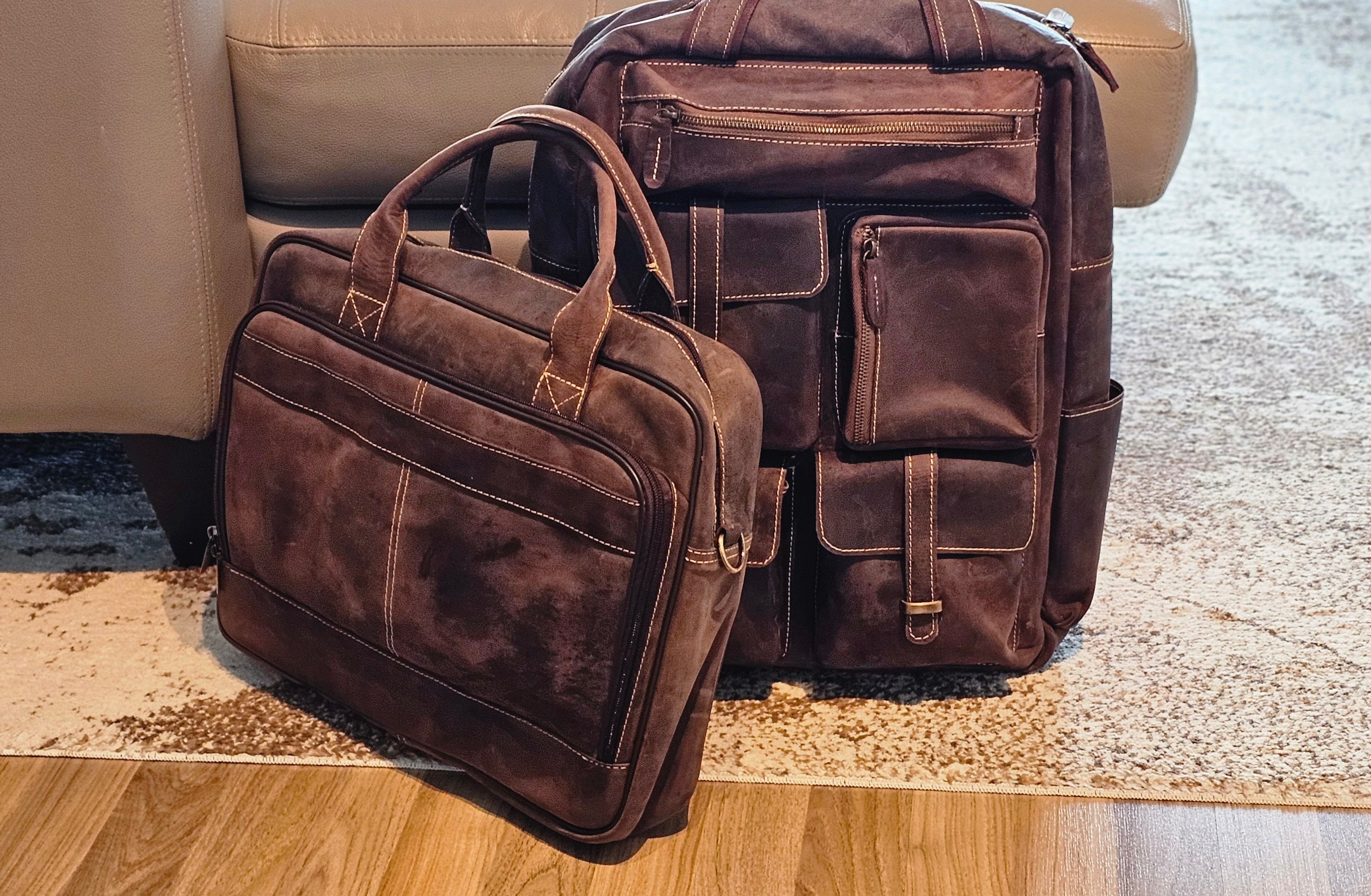 Mochila de piel flor personalizada y funda para portátil: Mochila