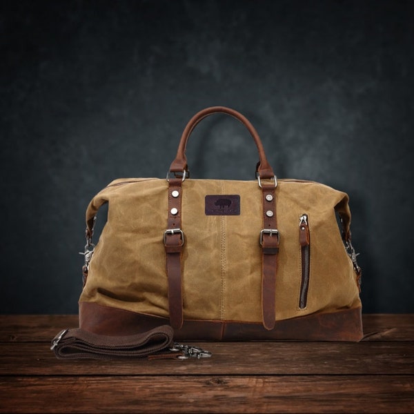 Waxed Canvas Large Duffle Etsy