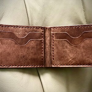 Cartera de cuero genuino de vaca premium hecha a mano con garantía de por vida. Cartera de cuero cosida a mano para hombres. Regalo de San Valentín para hombres.