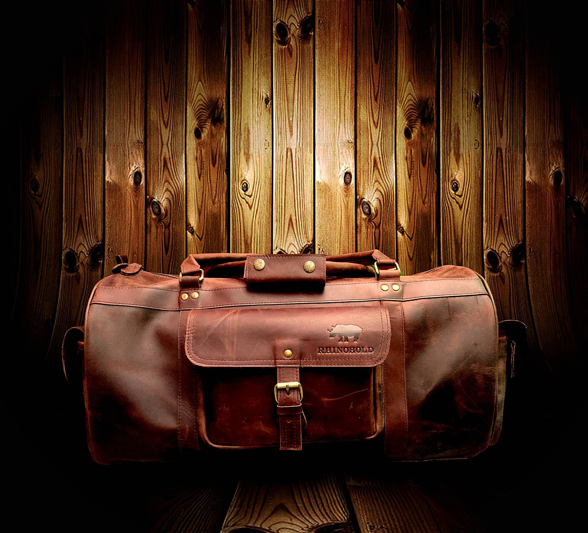 Roosevelt Buffalo Leather Travel Duffle Bag | Amber Brown