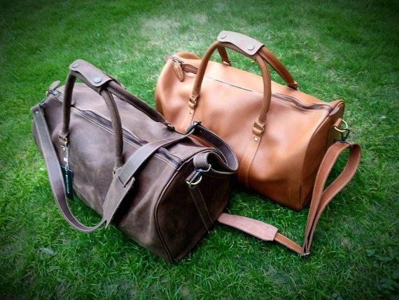 Full grain leather weekend bag deals
