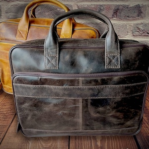 Sac pour ordinateur portable personnalisé fait main en cuir véritable Crazy Horse sac de travail de bureau en cuir sac messager de voyage sac à dos pour ordinateur portable pour homme