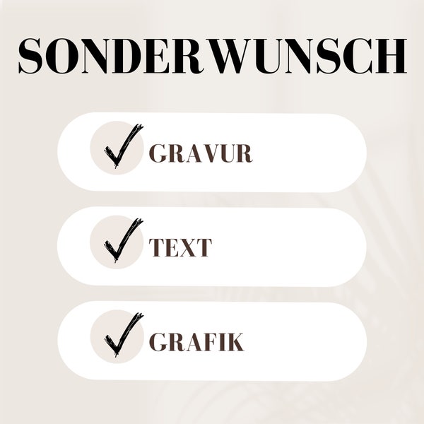 AUFPREIS SONDERWUNSCH - Gravur, Text, Grafik