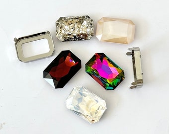 Swarovski Octagon Crystal Cabochon: 27x18.5mm Fancy Stone.