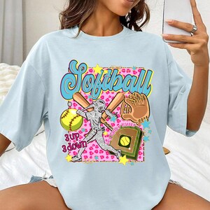 3 Up 3 Down Softball T-Shirt: Game Day Tee for Players & Fans