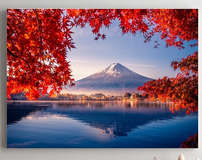 Japan canvas Wall art canvas,Cherry blossom décor,Japan posterTree print,Japan art Asia Japanese gift,Sakura art Landscape photo Japan print