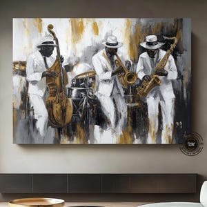 Jazz Band Canvas Art: African American Music, Large Wall Decor