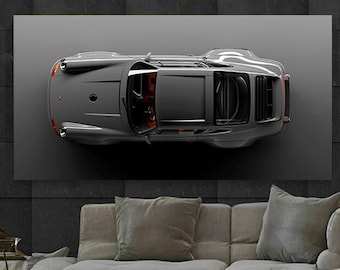 Porsche 911 Canvas Sport GREY Car Wall Art Print Motivation Office Wall Decor Сar Poster Porsche Fan Gift Large Canvas Print Home Gift Home