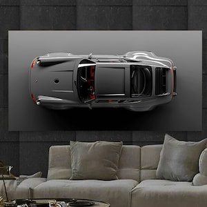 Porsche 911 Canvas Sport GREY Car Wall Art Print Motivation Office Wall Decor Сar Poster Porsche Fan Gift Large Canvas Print Home Gift Home