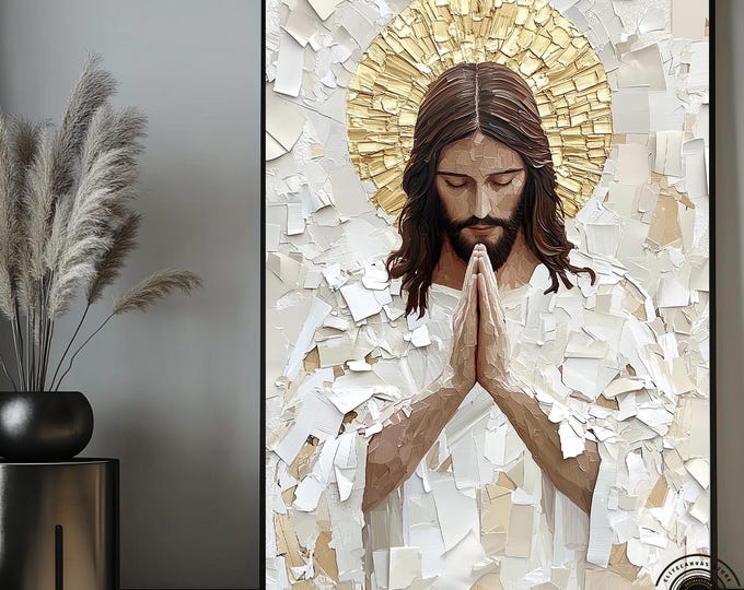 Jesus Canvas Art Print, Religous Gift, Christian Wall Decor, Bible Art, Contemporary Christian Art, Jesus Poster, Trendy Canvas Art