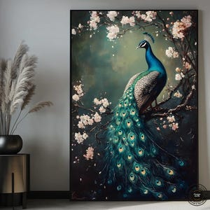 Peacock Wall Art Framed Poster, Peacock Wall Art, Peacock Painting, Peacock Print, Peacock, Peacock Art, Peacock Wall Decor, Peacock Decor