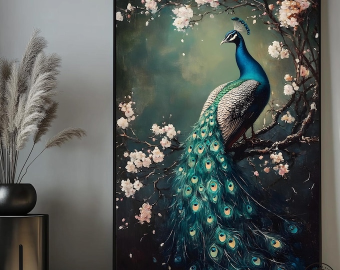 Peacock Wall Art Framed Poster, Peacock Wall Art, Peacock Painting, Peacock Print, Peacock, Peacock Art, Peacock Wall Decor, Peacock Decor