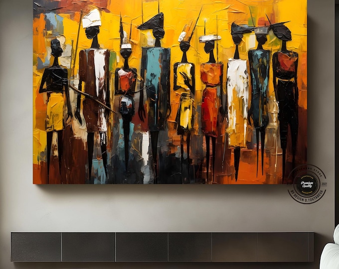 African American Culture Wall Art, African Culture Wall Decor, Local Women Wall Art, Abstract Canvas Wall Art, African Wall Art, Gift, Art