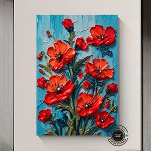 Colorful Tulip Canvas Painting, Colorful Flower Wall Art, Tulip Art, Colorful Art Print, Flower Painting, Vibrant Wall Art,