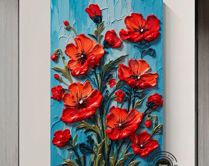 Colorful Tulip Canvas Painting, Colorful Flower Wall Art, Tulip Art, Colorful Art Print, Flower Painting, Vibrant Wall Art,