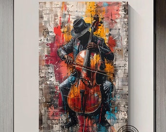 African Jazz Canvas Art: Black Musician Painting