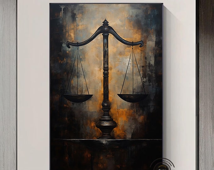 Scales of Justice Canvas Art, Lawyer Office Wall Decor, Print Wall Art, Gift For Lawyer, Lawyer Gifts, Balance of justice Painting On Canvas