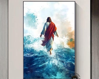Jesus Walking on Water Canvas Art: Christian Home Decor, Ready to Hang