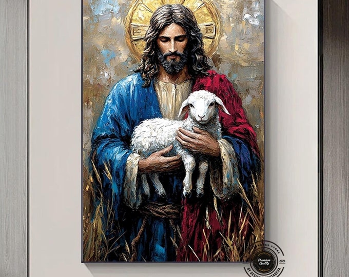Jesus Canvas Art Print, Religous Gift, Christian Wall Decor, Bible Art, Contemporary Christian Art, Jesus Poster, Trendy Canvas Art
