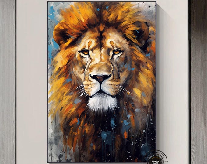 Lion Colorful Abstract Framed Poster, Lion Wall Art, Lion, Lion Print, Colorful Wall Art, Abstract Art, Colorful, Home Decor, Lion Painting