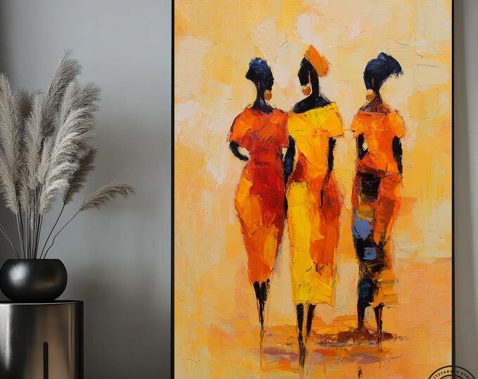 African figures Culture Wall Art, African Culture Woman Wall Decor, Local african abstract Wall Art, Abstract Canvas Wall Art, African women