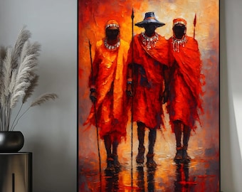 Framed African Art Poster: Abstract Ethnic Wall Decor