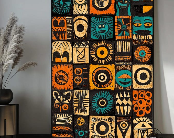 African American Culture Wall Art, African Culture Wall Decor, Tribal wall Art, Abstract Canvas Wall Art, Africa Wall Art, Gift, Home Decor