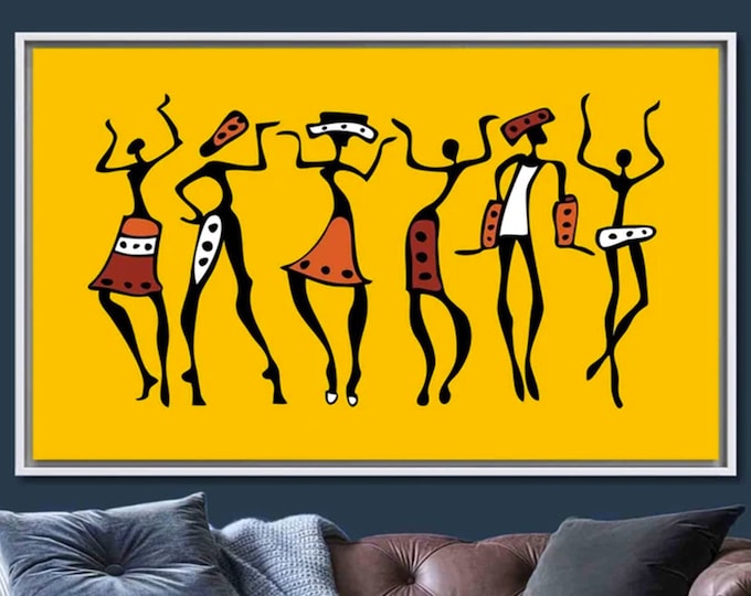 African Dancers, African Wall Art, African Artwork, African Woman Print, African Woman Art,Ethnic Canvas, African Dancers Artwork