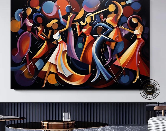 Pablo Picasso Style Dance Design Canvas Pablo Picasso Abstract Canvas Prints Picasso Style Impressions Cubism in Colors Dance Canvas Art