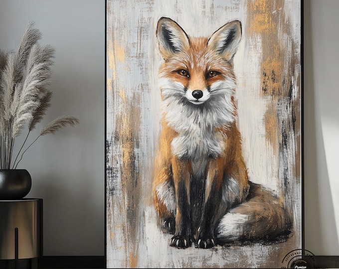 Wildlife Fox Wall Art Print Canvas Print Room Decor Home Accent Wildlife Print Bedroom Art Nursery Design Woodland Room Fox Decor Gift Idea