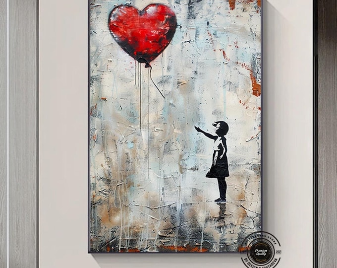 Ballon Girl Pop Art Canvas Print, Banksy Art, Ballon Girl Graffiti, Street Graffiti Wall Art, Banksy Ballon Girl Canvas
