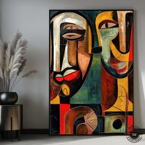 Ingelijste poster Afrikaans tribal masker: handgemaakte Afrikaanse muurkunst