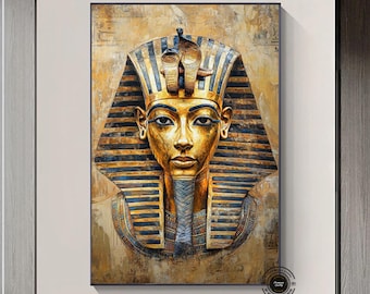 Tutankhamun Abstract Canvas Print: Egyptian Pharaoh Art