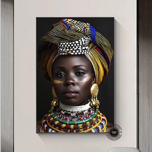 African Woman Canvas Wall Art: Ethnic Portrait Decor