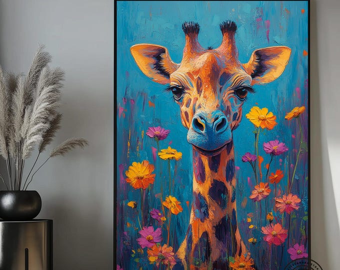 Giraffe Abstract Art Framed Poster, Giraffe Print, Giraffe Wall Art, Giraffe Poster, Giraffe Art Print, Giraffe Art, Animal, Wall Art, Print